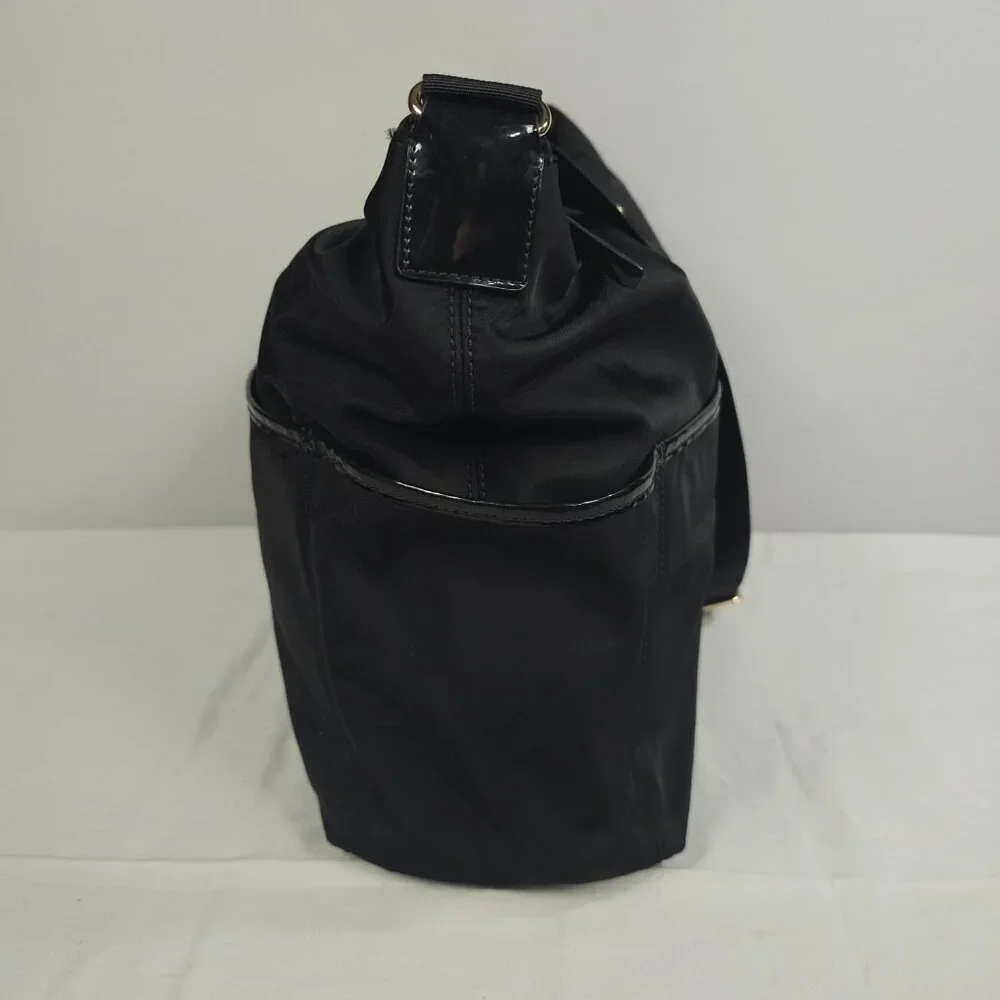 Kate Spade Diaper Bag Black Nylon Patent Leather with Changing Pad